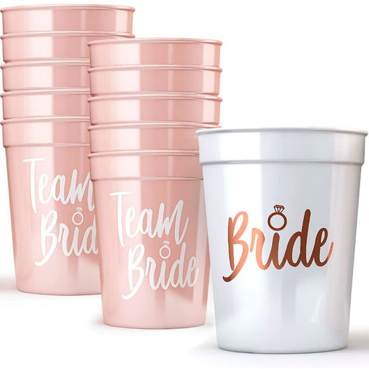 1Set Bachelorette Party Team Bride Plastic Drinking Cups Bridal Shower
