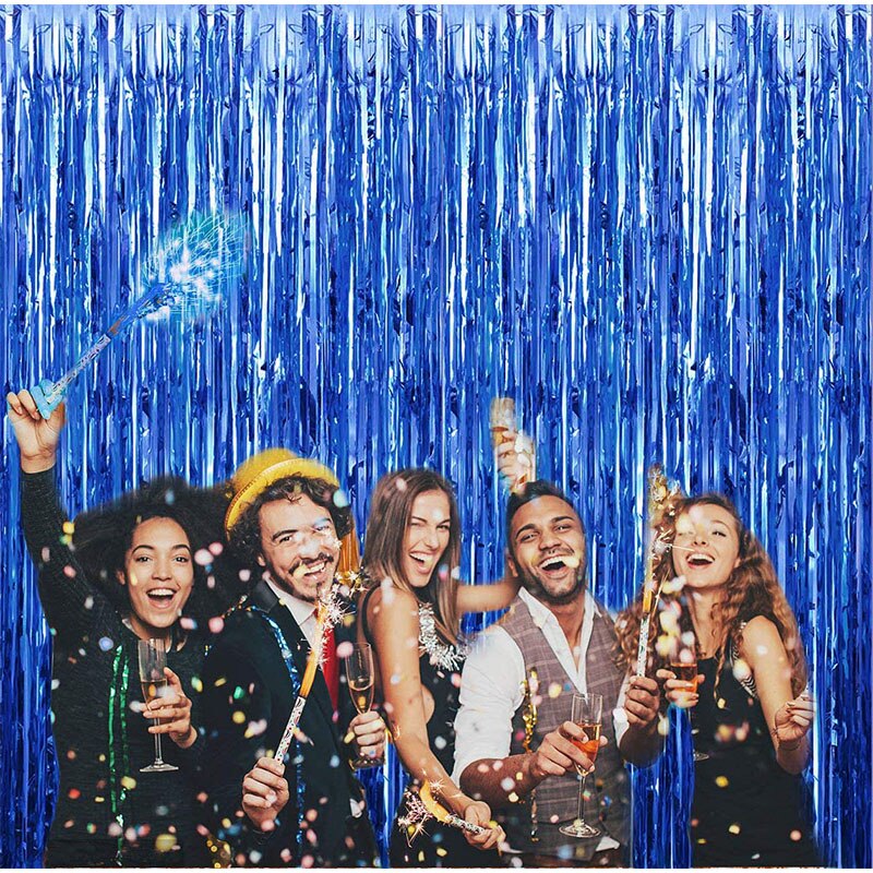 Fringe Foil Curtain Party Tinsel Backdrop | Curtain Tinsel Decoration