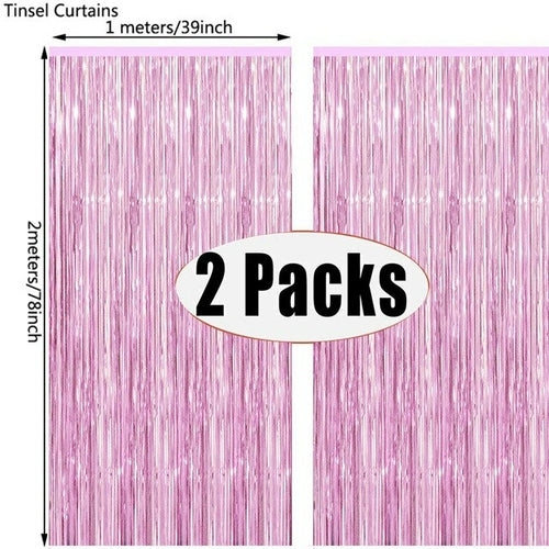 Fringe Foil Curtain Party Tinsel Backdrop | Curtain Tinsel Decoration