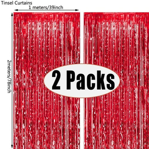 Fringe Foil Curtain Party Tinsel Backdrop | Curtain Tinsel Decoration