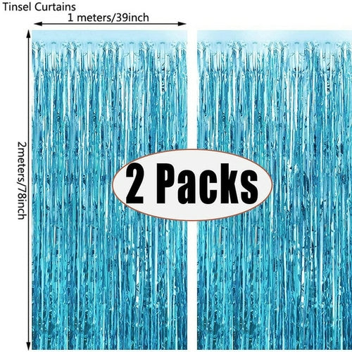 Fringe Foil Curtain Party Tinsel Backdrop | Curtain Tinsel Decoration