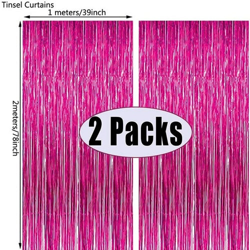 Fringe Foil Curtain Party Tinsel Backdrop | Curtain Tinsel Decoration