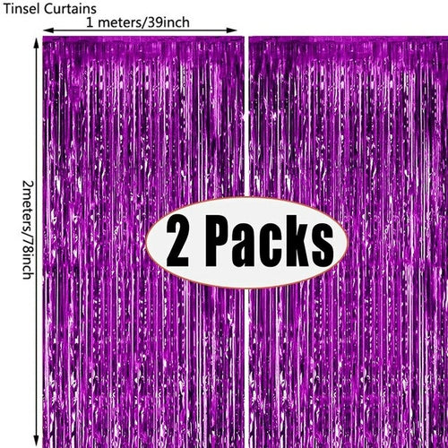 Fringe Foil Curtain Party Tinsel Backdrop | Curtain Tinsel Decoration