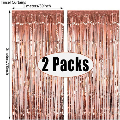 Fringe Foil Curtain Party Tinsel Backdrop | Curtain Tinsel Decoration