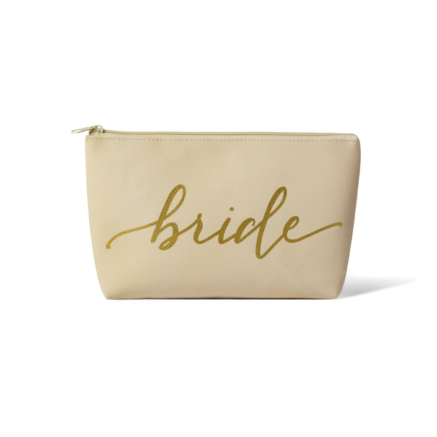 Cream Bride Tribe Faux Leather Makeup Bag