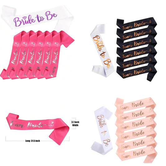 1Set Rose Gold Team Bride To Be Satin Sash for Bachelorette Party