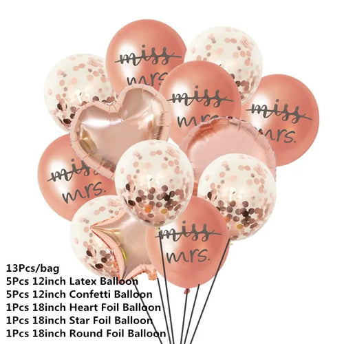 Rosegold Miss To Mrs Latex Confetti Balloons Wedding Decoration
