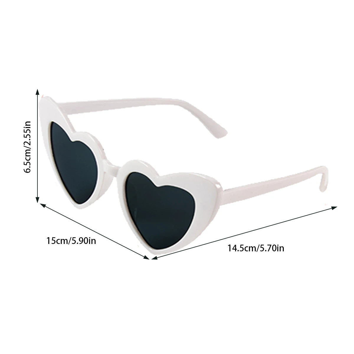6/8Pcs Bachelorette Hen Party  White Pink Sunglasses Heart Glasses