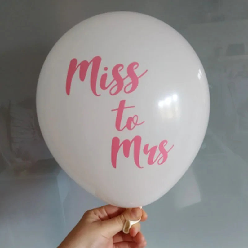 Chicinlife 10Pcs 10inch Miss To Mrs Latex Balloons Bachelorette Hen