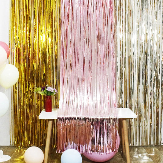 2/3M Party Background Wedding Decoration Foil Fringe Curtain Sequin