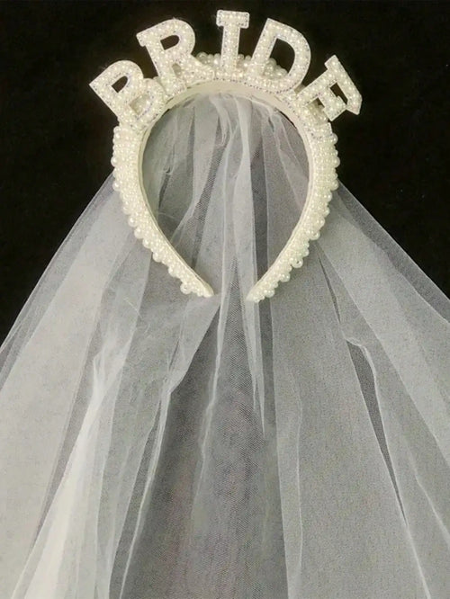 Bride to be Pearl crown Headband Bach Bachelorette hen Party Bridal
