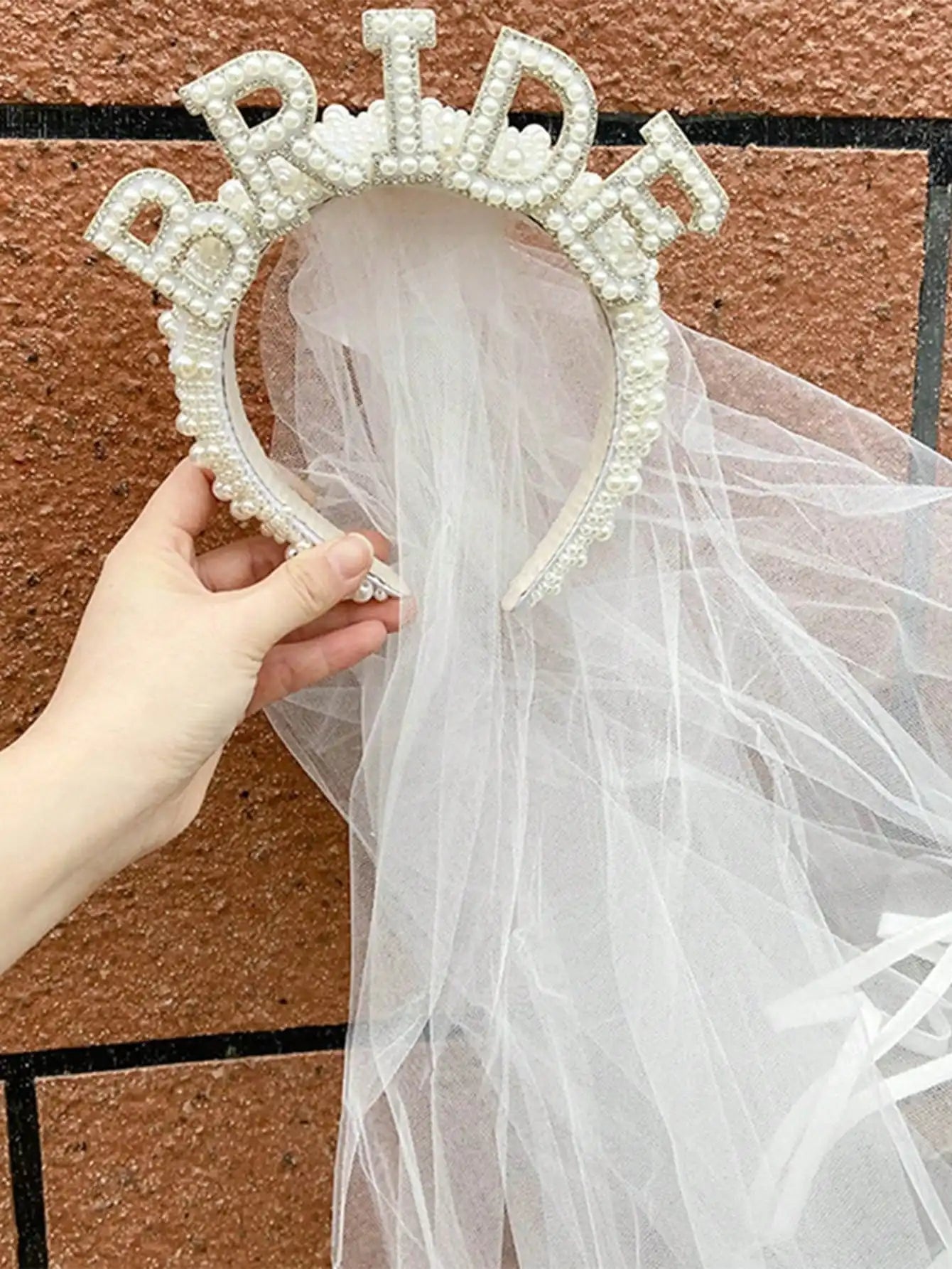 Bride to be Pearl crown Headband Bach Bachelorette hen Party Bridal