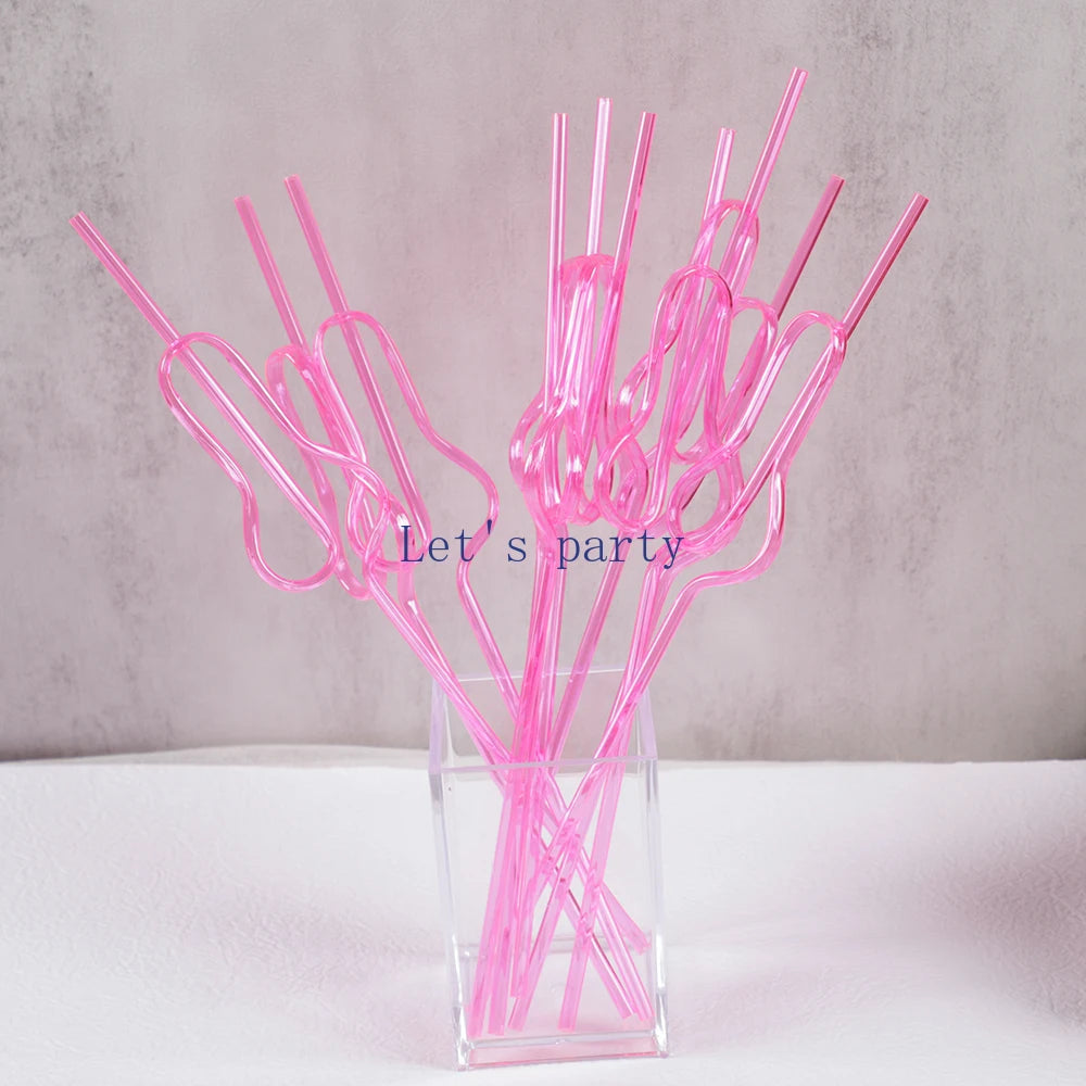 10Pcs Funny Penis Drinking Straws Bachelorette Hen Party Bridal Shower