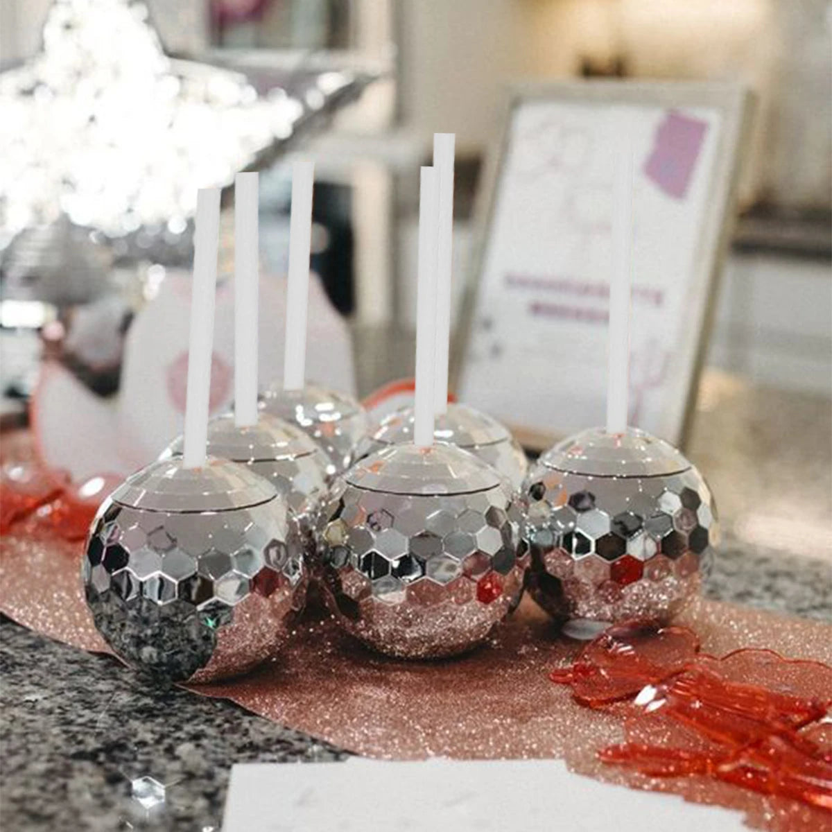 Disco Ball Cup With Straw Cocktail Drink Cup Bachelorette Hen Party