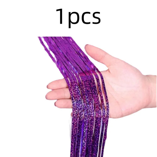 2Pack 2X1M Glitter Party Backdrop Metallic Foil Tinsel Fringe Curtain