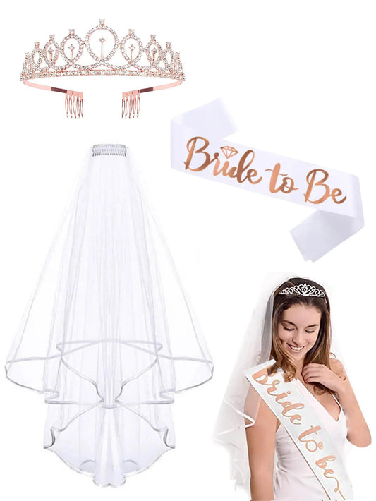 Hen Party Bride to Be Set Include Bride to Be Sash,Bridal Veil with