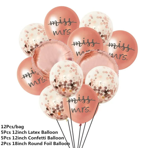 Rosegold Miss To Mrs Latex Confetti Balloons Wedding Decoration