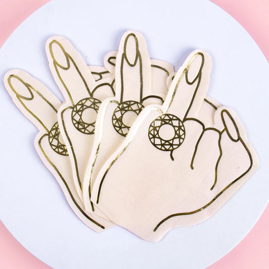 20pcs Dimond Ring Finger Napkins Bachelorette Party Paper Napkins