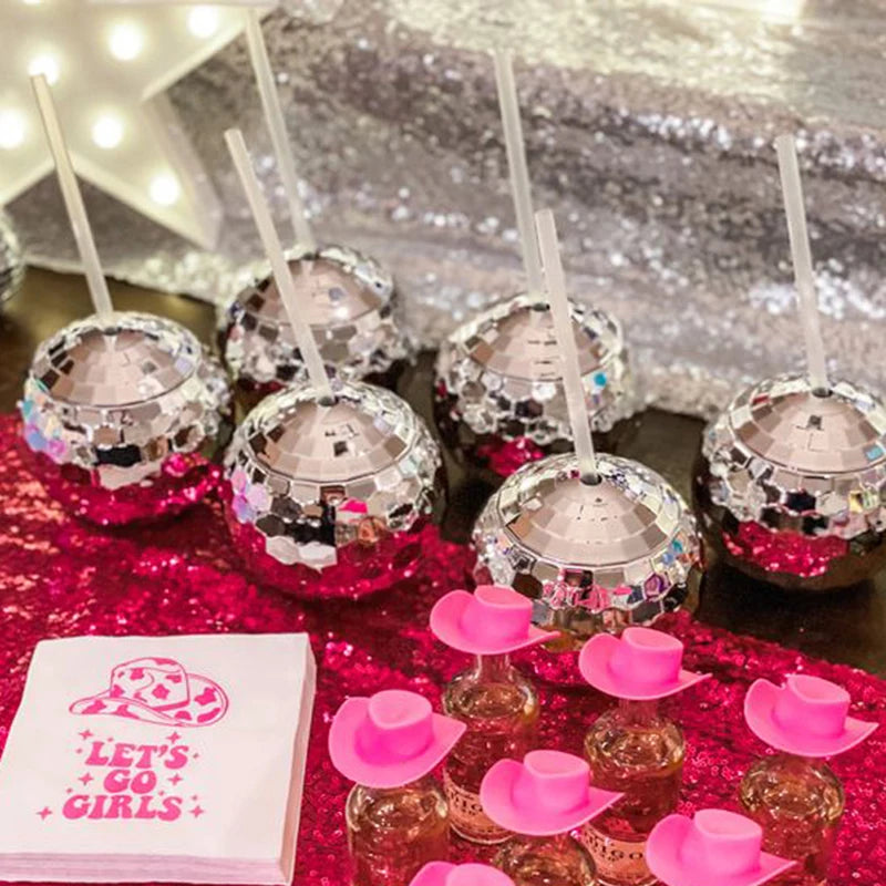 Disco Ball Cup With Straw Cocktail Drink Cup Bachelorette Hen Party